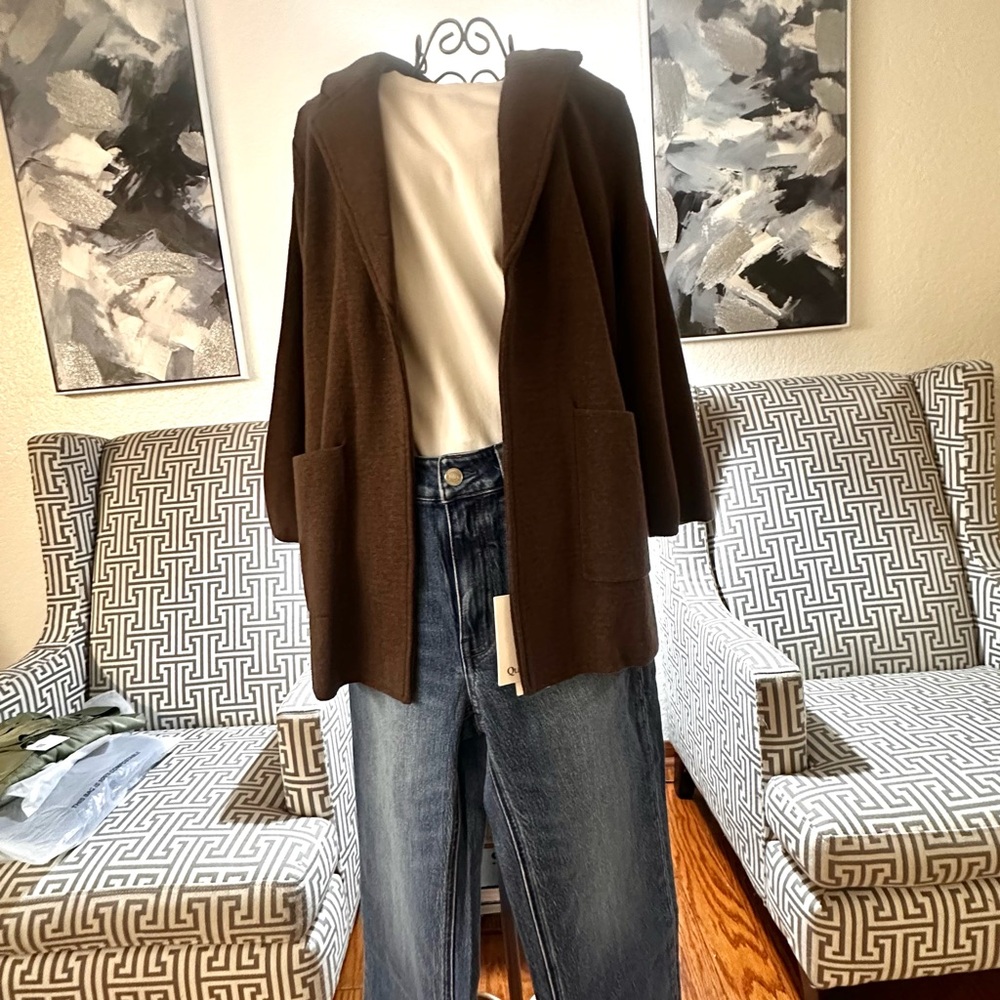 Quince Brown Hooded Jacket